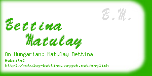 bettina matulay business card